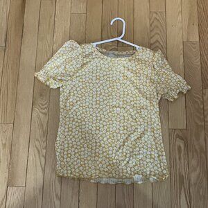 Yellow floral blouse